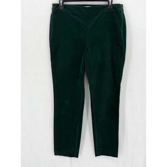 Talbots Pants - Talbots Pants Womens 10 Emerald Green Velour High Rise Holiday Whimsigoth Office